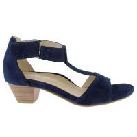 Andrea Conti pumps låg klack i blå nubuck