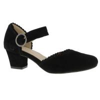 Pumps Andrea Conti låg klack i svart nubuck