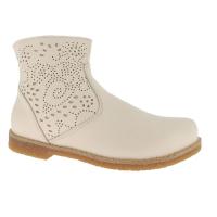 Charlotte boots i cremefärgat skinn