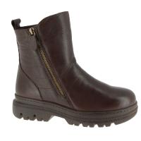 Charlotte boots i mörkbrunt skinn