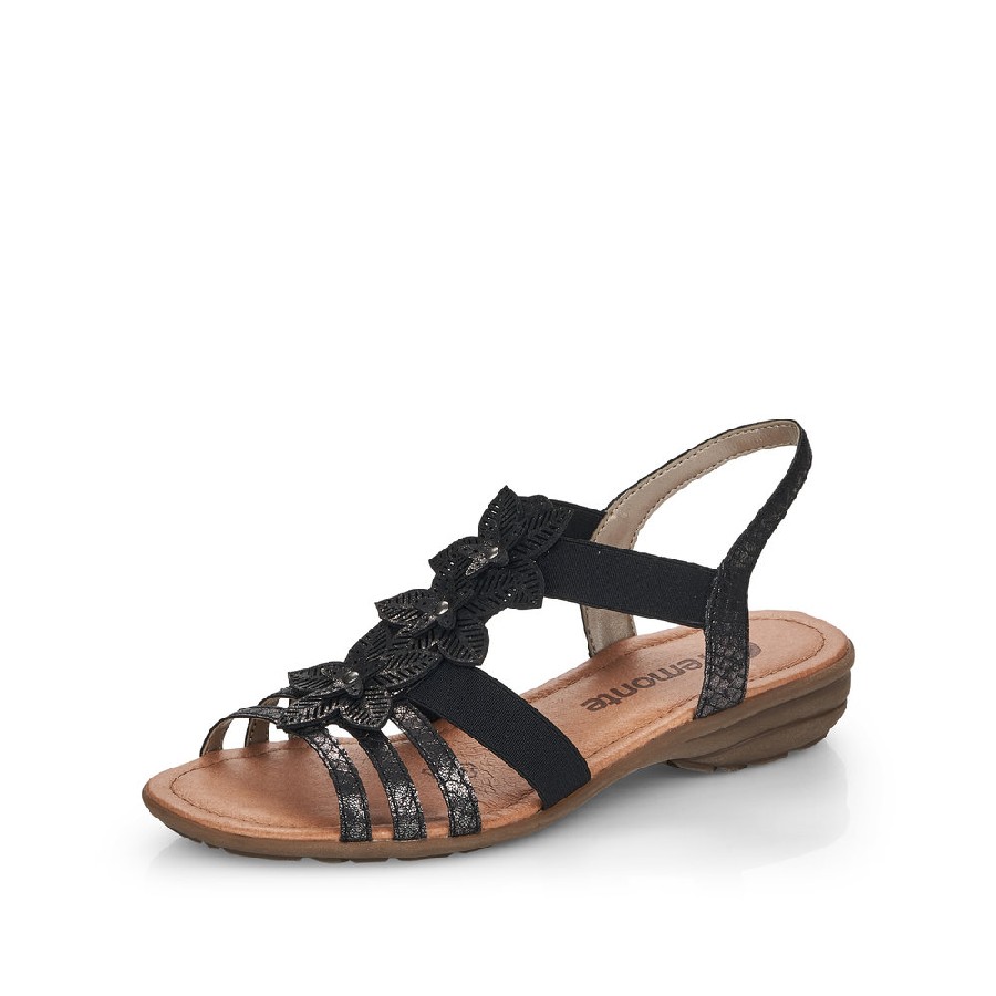 Svarta damsandaler/sandaletter i syntet från Remonte