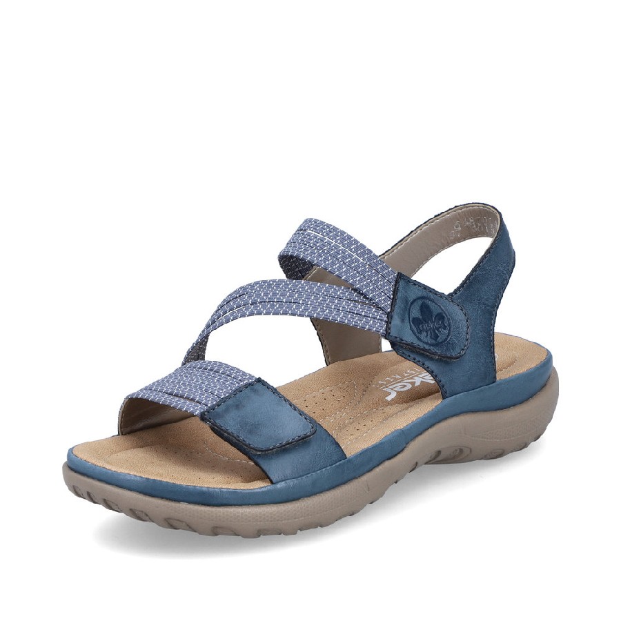 Blåa damsandaler/sandaletter i syntet från Rieker