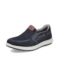 Rieker herrloafer marinblå nubuck extra bred
