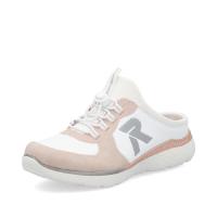 Rieker sport & style slip in vit/rosa